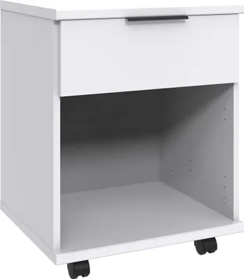 Produktbild von Jugendzimmer-Rollcontainer 46 cm breit in weiß, 1 Fach, 1 Schublade NOLI-43
