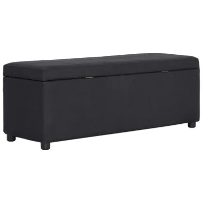 Produktbild von The Living Store Bank mit Staufach 116 cm Schwarz Polyester