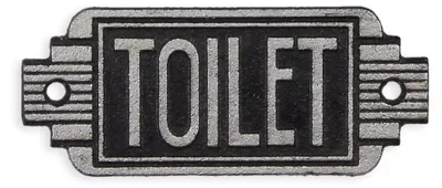 Produktbild von Ein gusseisernes Art-Déco-Schild „Toilette” Replikat Retro Design Dekoration