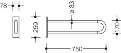 Produktbild von HEWI 801.50B340 92 Wandstützgriff, Ser 801, matt,