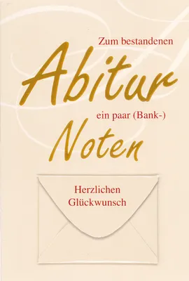 Produktbild von Abitur - Geldkarte - Glückwunschkarte im Format 11,5 x 17 cm mit