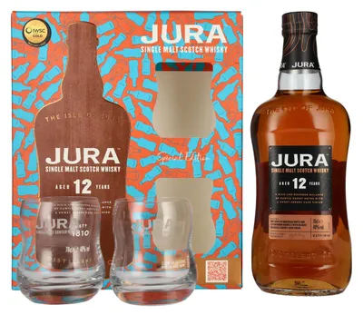 Image de Jura 12 Years Old Single Malt Scotch Whisky 40% Vol. 0,7l en boîte cadeau avec 2 Verres