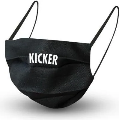 Produktbild von Design Maske in SCHWARZ aus Baumwolle mit em Innenvlies - KICKER - 15691 + Gratiszugabe
