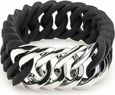 Produktbild von The Rubz 100173 Ladies Bracelet Zirkel Small Stainless Steel Silver Black 17 Cm