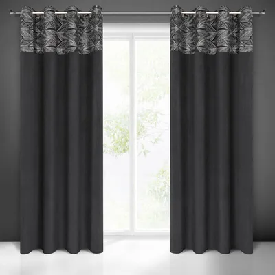Obrázek produktu pro Eurofirany 409040, Sheer, Černá, Vzorovaný, Polyester, Průchodka, 200 g/m²