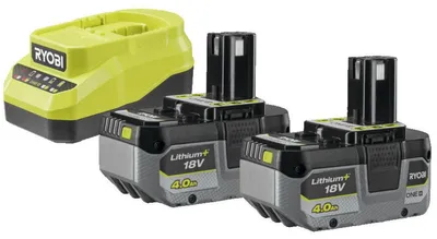 Produktbild von Ryobi ONE+ Akku-Set RC18120A-240X: Ladegerät + 2 x 4 Ah Akkus