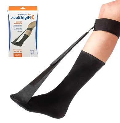 Productafbeelding van Nacht Sok - Hielpijn Verlichter - Ontspannen Spieren - Ademend Materiaal - One Size Fits Most - Zwart