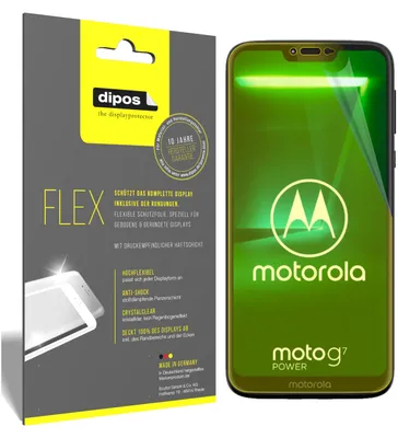 Produktbild von 3x Motorola Moto G7 Power Schutzfolie Folie, 100% Displayabdeckung, dipos Flex
