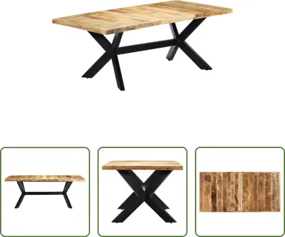 Immagine prodotto di Tavolo da pranzo The Living Store 200×100×75 cm in legno massiccio di mango
