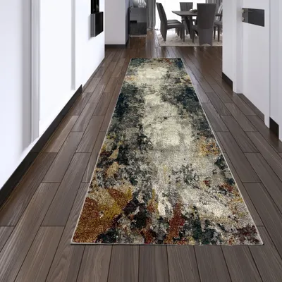 Obrázek produktu pro Moderní koberec s abstraktním vzorem | snadná údržba | vícebarevný Rozměr - 80 x 300 cm