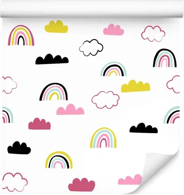 Produktbild von 10m VLIES TAPETE Rolle Kinderzimmer Himmel Wolken Regenbogen Muster XXL