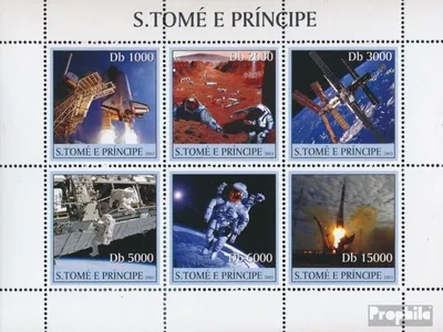 Produktbild von Briefmarken Sao Tome e Principe 2003 Mi 2218-2223 Kleinbogen (kompl. Ausgabe) postfrisch Weltraum (Rakete)