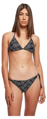 Zdjęcie produktu dla Bikini damski Urban Classics, wzór trójkątny, kolor czarny z kwiatowym motywem, rozmiar S