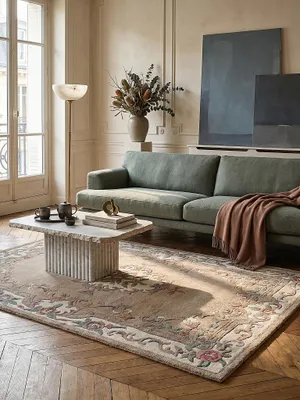 Produktbild von Wollteppich Kurzflor Traditionell Braun-Beige 75x150 cm Wohnzimmer Schlafzimmer Orientalisch BEAULY | Kadima Design