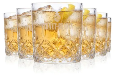 Produktbild von 6x Fernet Branca Likör Glas Gläser 0,24l Tumbler/Becher Relief, KI-generiertes Bild