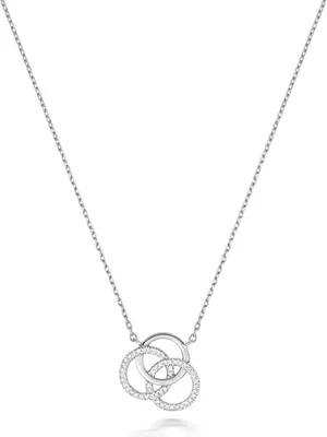 Produktbild von Funkelndes Feuer Wunderschöne 9 Karat (375) Weißgold Diamant Halskette Brillant-Schliff 0.07 Karat H - I1 - 42cm*12mm; TRS354589KW