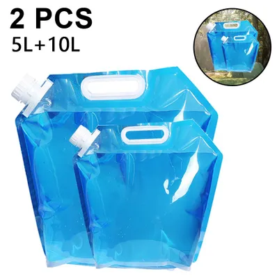Produktbild von Faltbarer Wasserbehälter, BPA-freier Kunststoff-Wasserkanister, faltbarer Outdoor-Wasserbeutel für Sport, Camping, Reiten und Bergsteigen