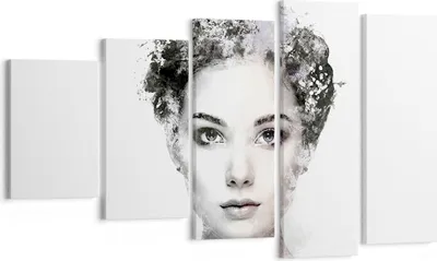 Produktbild von Bild auf Leinwand - Leinwandbild - 5 Teile - Schön Frau Gesicht - 100x60cm - Wand Bild - Wanddeko - Wandbilder - Leinwanddruck - Bilder - Wanddekoration - Leinwand bilder - Wandbild - EG100x60-4949