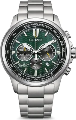 Image de Citizen CA4570-88X Eco-Drive Montre Homme Chronographe Titane Vert