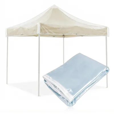 Produktbild von Transparente Ersatzabdeckung für Pavillon, Clear PVC Pavillon Schutzhaube, Pavillondach Regenschutz, Gazebo Ersatzbezug, Wetterschutz Gartenzelt Pavillondach,3mx3m