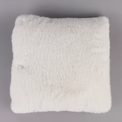 Produktbild von Deko Kuschelkissen Plüsch einfarbig weiß 45x45cm