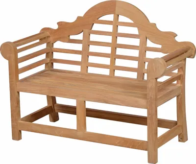 Produktbild von Gartenbank Kleine Teakholzbank 80 cm als wetterfestes Holzbänkchen für Kinder unbehandelte Kinder-Teakbank im verspielten Design