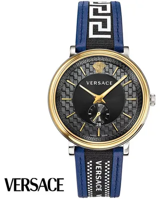 Produktbild von Versace VEBQ01419 V-Circle Greca Edition silber gold blau schwarz Herren Uhr NEU