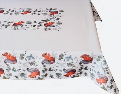 Produktbild von Tischwäsche mit Druckmotiv Eichhörnchen 130 x 170 cm