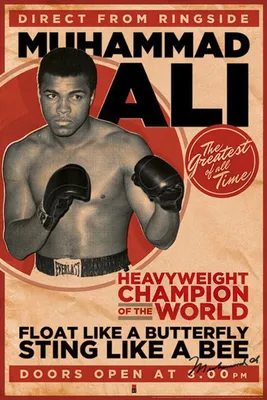 Produktbild von Muhammad Ali Poster Vintage + Geschenkverpackung. Verschenkfertig!