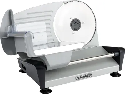 Productafbeelding van Mesko MS4704 Elektrische allesnijder, roestvrijstalen snijschijf van 19 cm, snijdiepte tot 15 mm, zilverkleurig