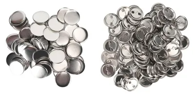 Image de Lot de boutons - 100 pièces - Boutons ronds de 37 mm - Kit de fabrication de badges - Avec dos et film transparent - Facile à utiliser