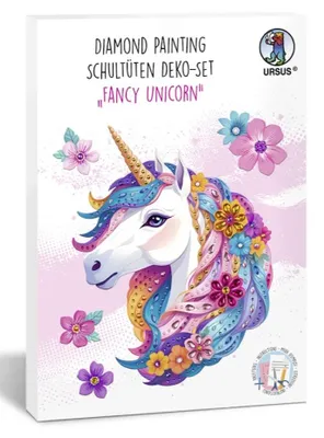 Produktbild von URSUS Diamond Painting Schultüten Deko-Set "FANCY UNICORN"