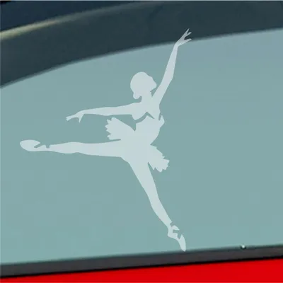 Produktbild von Auto Aufkleber Tänzerin Ballerina Ballett Musik 9x12 cm Milchglas Sticker Heckscheibenaufkleber