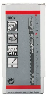 Produktbild von Stichsägeblatt T 244 D Speed for Wood, 100er-Pack