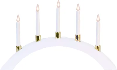 Produktbild von Best Season LED-Leuchtbogen "Halla" 5 warmwhite LED Material: Holz, Farbe weiss, ca. 33 cm x 55 cm, 260-58