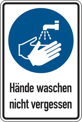 Produktbild von Dreifke® Aufkleber (Folie) "Hände waschen", 20x30cm (BxH), Folie selbstkleben...