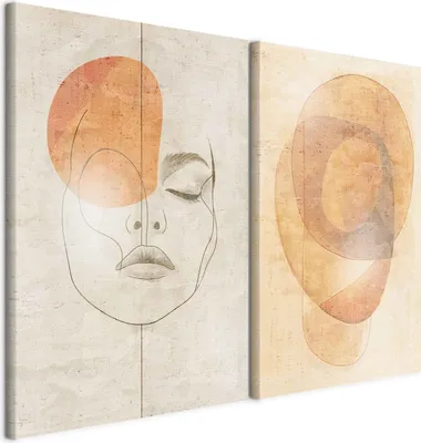 Zdjęcie produktu dla murando - Wall Art XL Set Geometric Shapes 80x60cm 2 pieces 40x60cm each Collage 2er Nonwoven Canvas Art Print Modern Wall Picture Design Canvas Pictures Decoration - Multipart a-H-10155-b-a