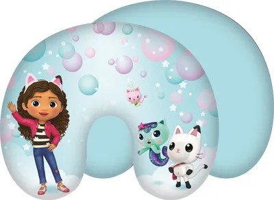 Produktbild von Gabby´s Dollhouse U-förmiges Reisekissen – Weiches Nackenkissen für Flugzeug, Auto & Zug