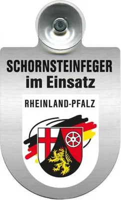 Produktbild von Einsatzschild Windschutzscheibe incl. Saugnapf - Schornsteinfeger im Einsatz - 309398-   Regionen nach Wahl Color - Region Rheinland-Pfalz