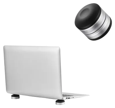 Produktbild von kwmobile Laptop Ständer klein universal - Hitzeschutz Erhöhung Unterlage Notebook Halter - höhenverstellbar - Schwarz Silber