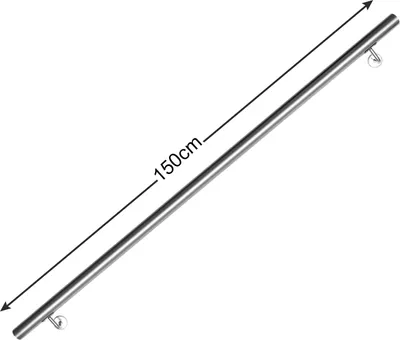 Produktbild von Bettizia Edelstahl Handlauf Geländer Treppengeländer 150 cm Montagematerial Wandhandlauf Wandhalterung Innen &Außen Geländer