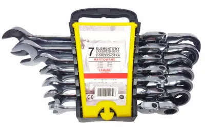 Obrázek produktu pro MAR-POL Klíče ráčnové očkoploché s kloubem 7ks 8-19mm M58607