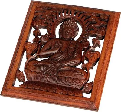 Produktbild von Famanu Wanddekoration Buddha Relief - Feng Shui Meditationsfigur