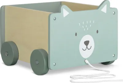 Produktbild von Navaris Spielzeugkiste Kiste Aufbewahrung für Spielzeug - Aufbewahrungsbox für Kinderzimmer - 26,4x20x25,8cm Spielkiste für Kinder - mit Rädern