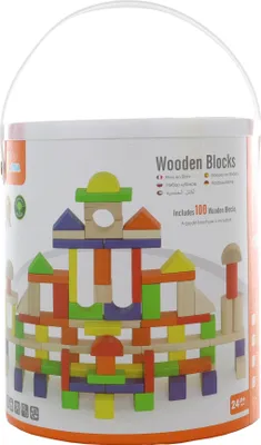 Image de Jeu de construction en bois 100 cubes