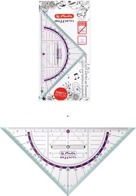 Produktbild von Herlitz Geometriedreieck "my.pen" / 16cm / mit Griff / Farbe: türkis