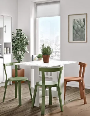 Productafbeelding van Famanu Keuken tafel, inklapbaar - Wit met marmerlook