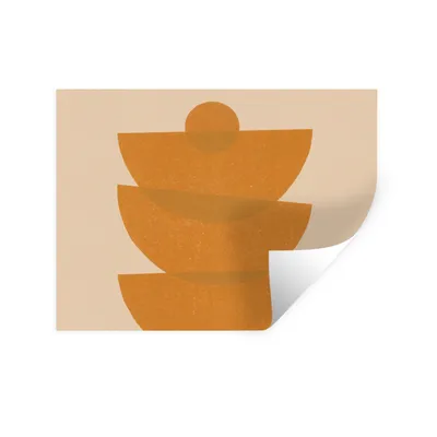 Obrázok produktu pre MuchoWow® Wall Tattoo Nálepka na stenu Geometria - Tvary - Žltá - Pastelová 160x120 cm Samolepiace a polohovateľné - Samolepiace - fototapety