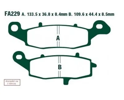 Zdjęcie produktu dla Klocki Hamulcowe Moto  Suzuki Vl 1500 (C 1500 Intruder) (05-09)/  Sv 650 ( Abs) (07-13)/  Dl 650 V-Strom Abs
