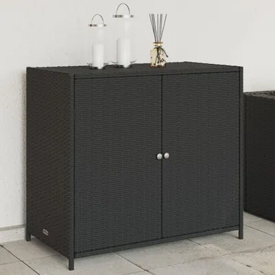 Obrázok produktu pre vidaXL Záhradná skrinka čierna 83x45x76 cm polyratan
